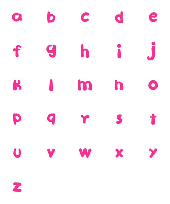 [LINE絵文字]Pink english letter lowercaseの画像一覧