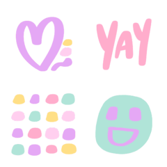 [LINE絵文字] Everyday Emojis: Sweet ＆ Pastel Colorsの画像