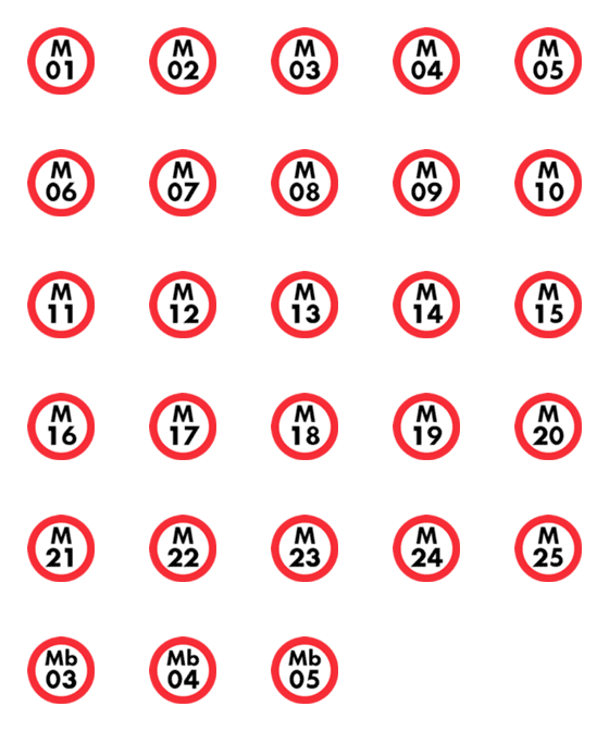 [LINE絵文字]地下鉄丸ノ内線のナンバリングの画像一覧