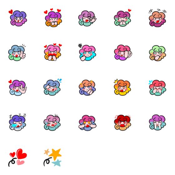 [LINE絵文字]Miss Starry Emojiの画像一覧