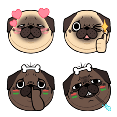 [LINE絵文字] Pug-Apo ＆ oppa emojiの画像