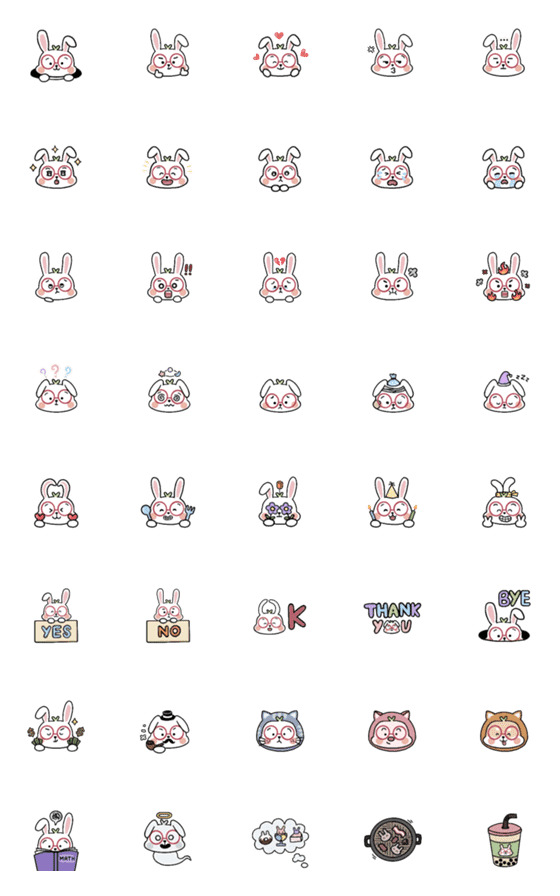 [LINE絵文字]Renny Mini Rabbitの画像一覧