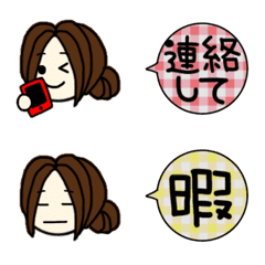 [LINE絵文字] ♥女の子と吹き出し絵文字♥No.3の画像