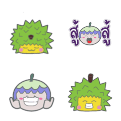 [LINE絵文字] Durian and Mangosteen cute emojiの画像