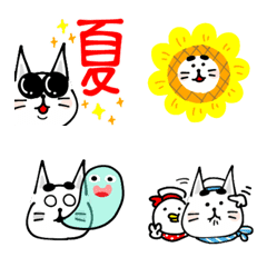 [LINE絵文字] 猫のおっさん9（夏）の画像