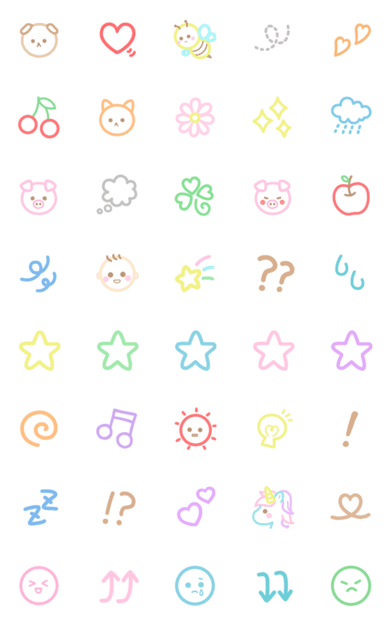 [LINE絵文字]* Pastel Emoji 3 *の画像一覧