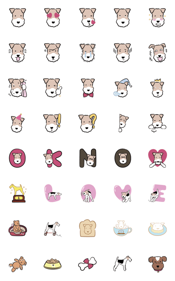 [LINE絵文字]WIRE FOX TERRIER - EMOJIの画像一覧