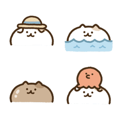 [LINE絵文字] ひょこっと夏のねこさんの画像