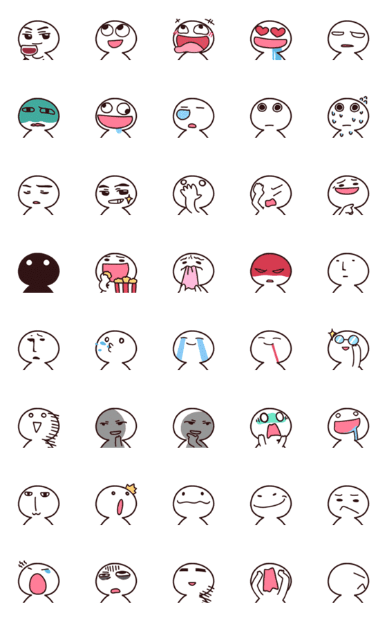 [LINE絵文字]WhiteWhiteMan Emoji3の画像一覧