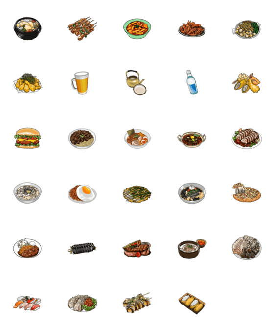 [LINE絵文字]Korean delivery foodの画像一覧