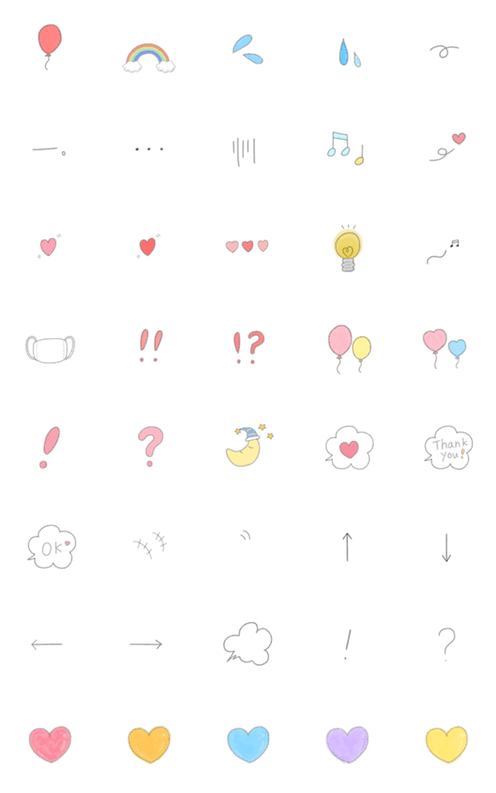 [LINE絵文字]◎ 手書きシンプル絵文字 ◎の画像一覧