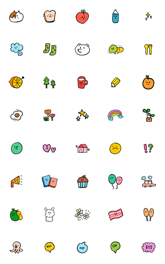 [LINE絵文字]Mini Kawaii Cute Emojiの画像一覧