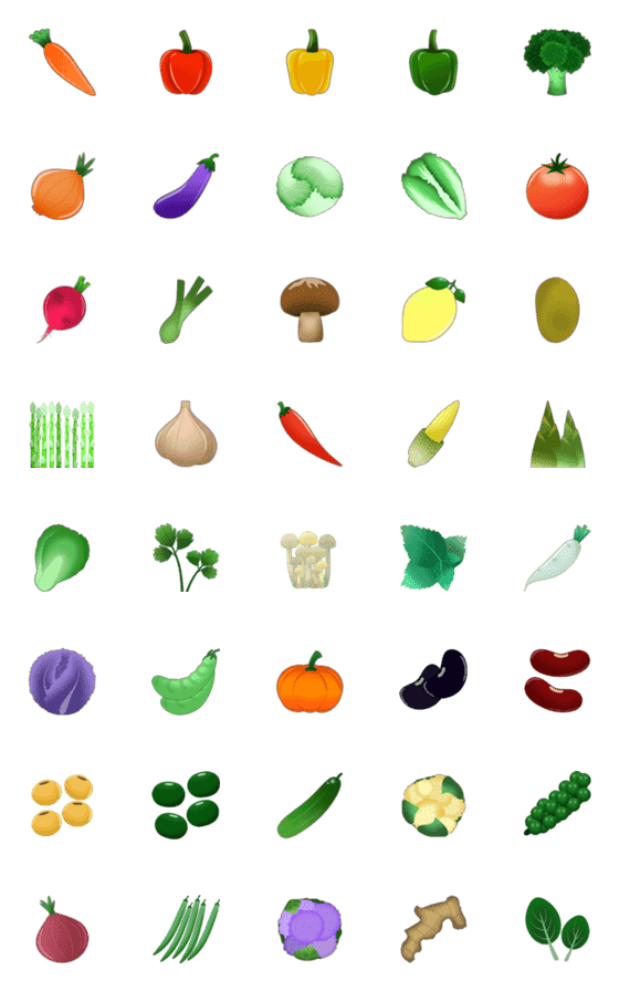 [LINE絵文字]I love vegetableの画像一覧