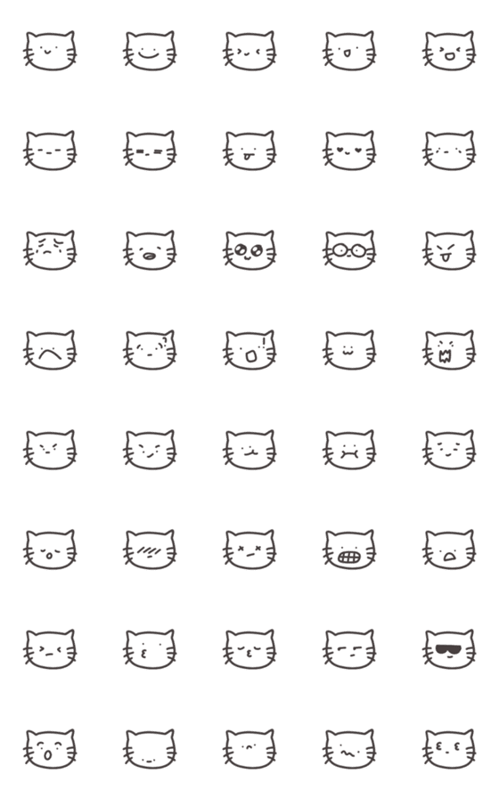 [LINE絵文字]The Simple Meow Facesの画像一覧