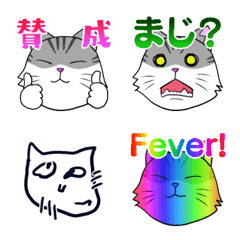 [LINE絵文字] でぶにゃんの顔絵文字の画像