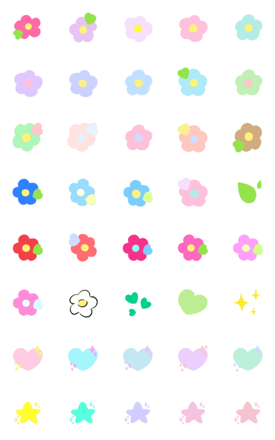 [LINE絵文字]Rainbow flowersの画像一覧