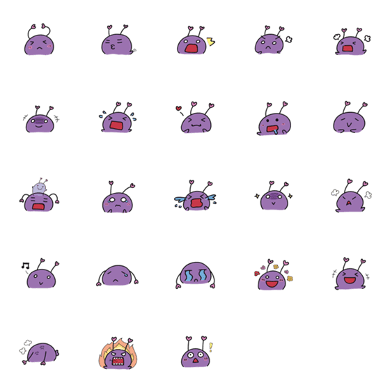 [LINE絵文字]Purple Virusの画像一覧