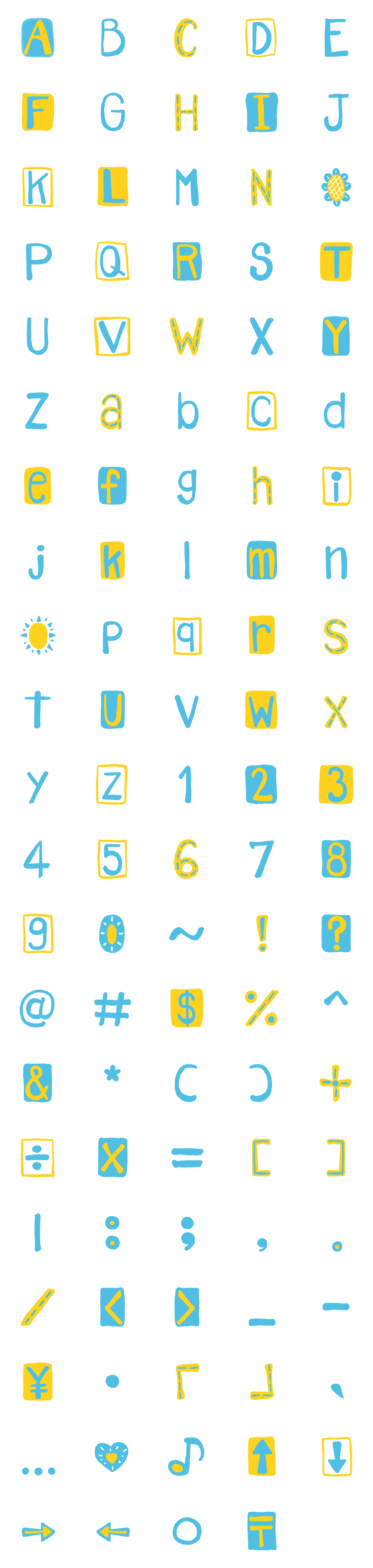 [LINE絵文字]Summer Style Font Emojiの画像一覧