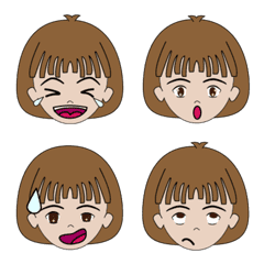 [LINE絵文字] oil hair girlの画像