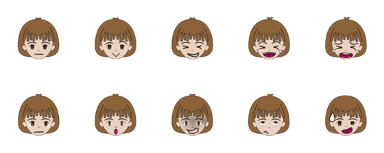 [LINE絵文字]oil hair girlの画像一覧