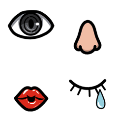 [LINE絵文字] eye nose lip diy emojiの画像