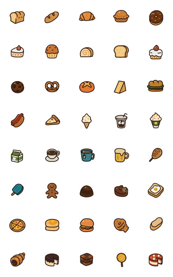 [LINE絵文字]bread and drink emojiの画像一覧