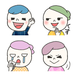 [LINE絵文字] ちょいのせhairの人たち②の画像