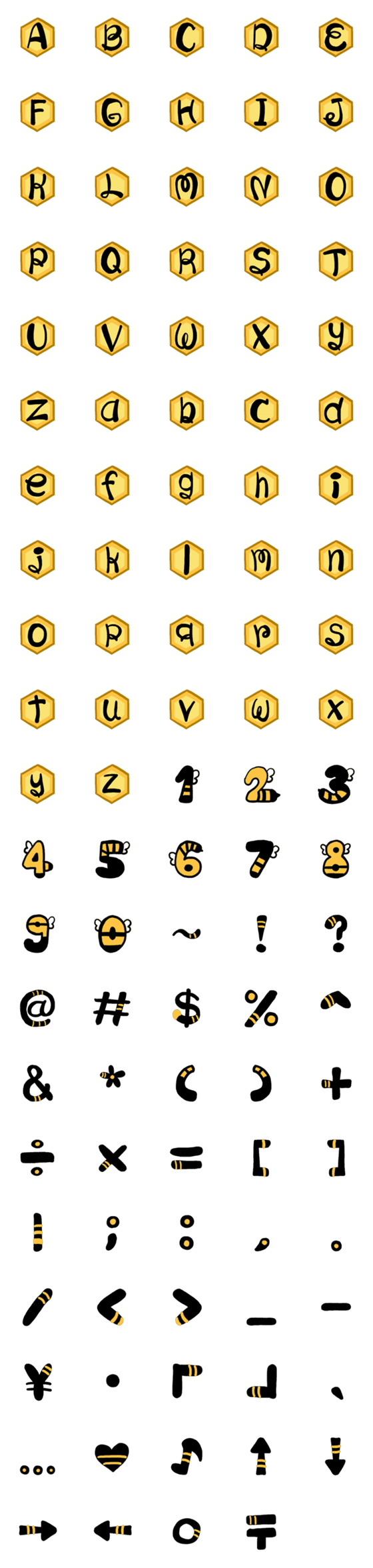 [LINE絵文字]Honey Bee Font Styleの画像一覧