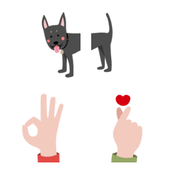 [LINE絵文字] useful emoji ＆ black dogの画像