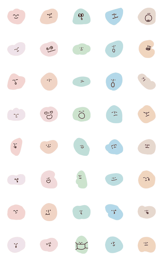 [LINE絵文字]パステル小石の絵文字の画像一覧
