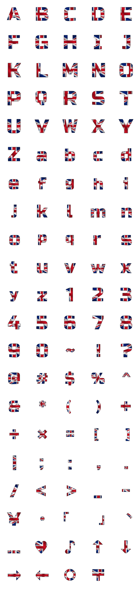 [LINE絵文字]English Alphabet Letter UK National Flagの画像一覧