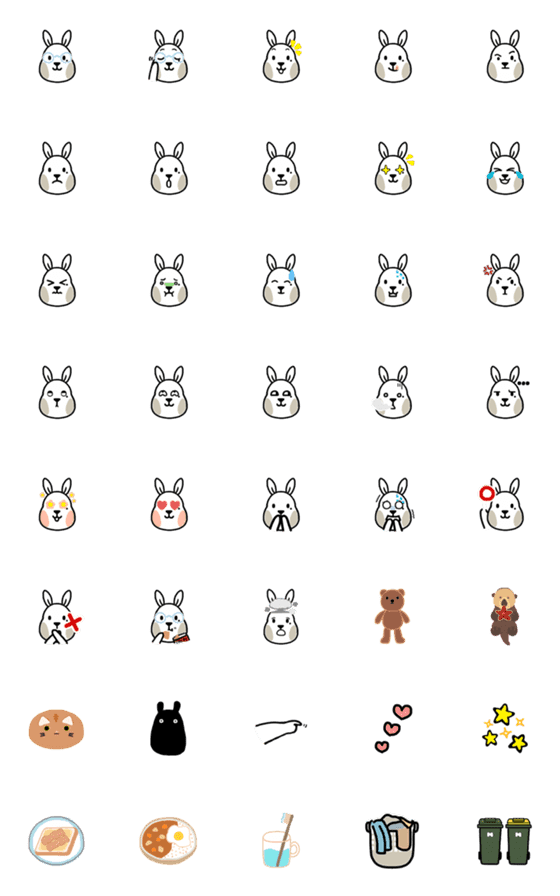 [LINE絵文字]Mr. Bunny's daily lifeの画像一覧
