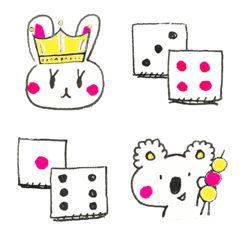 [LINE絵文字] Cute Animal Dice Stickersの画像