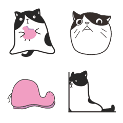 [LINE絵文字] Moomi cat and his dinosaurの画像