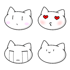 [LINE絵文字] しろいゆるねこ（絵文字）の画像