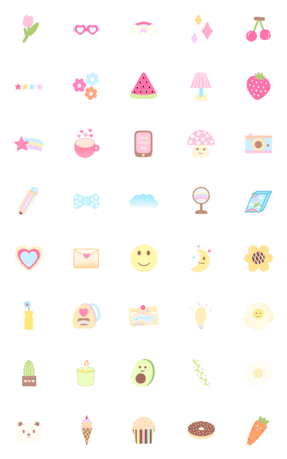 [LINE絵文字]Pastel Sweetの画像一覧