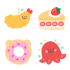 [LINE絵文字] Cute food emoji in pastelの画像