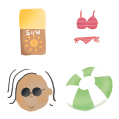 [LINE絵文字] mochi summer emojiの画像