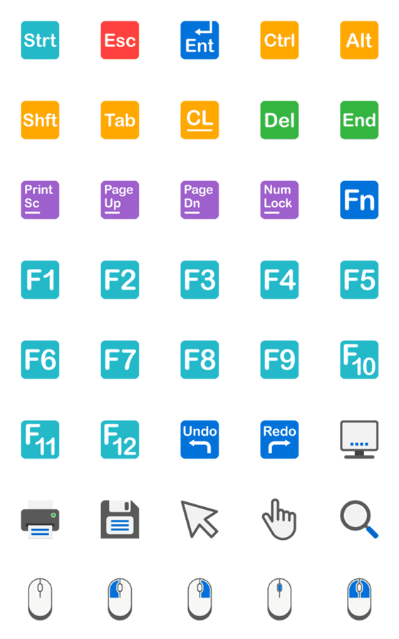 [LINE絵文字][ icon ] Keyboard ＆ Mouseの画像一覧