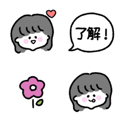 [LINE絵文字] ゆるかわガール＊シンプルの画像