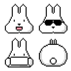 [LINE絵文字] Pixel Bunny - Two Bao Baoの画像