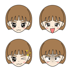 [LINE絵文字] Little Girl YoYo Has Bob Hairstyleの画像