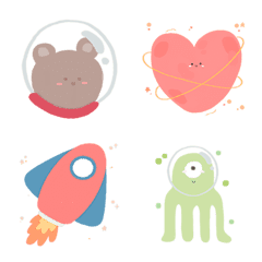 [LINE絵文字] little smile space emojiの画像