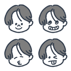 [LINE絵文字] ieie emoji 002 小学生男の子の画像