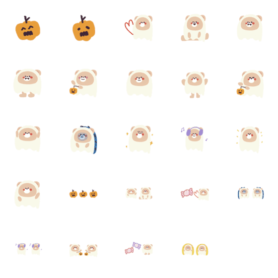 [LINE絵文字]Some little ghosts 2の画像一覧