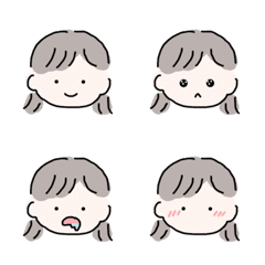 [LINE絵文字] おんなのこ（シンプル）の画像