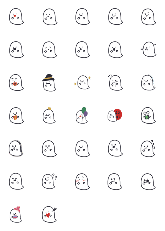 [LINE絵文字]Some little ghostsの画像一覧