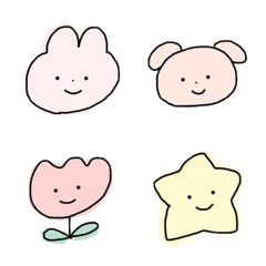 [LINE絵文字] どうぶつとかわいいもの（シンプル）の画像