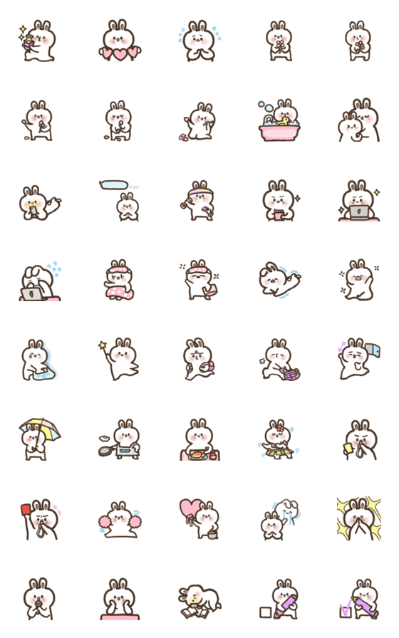 [LINE絵文字]The most useful emoji bunny 'BolPang'の画像一覧