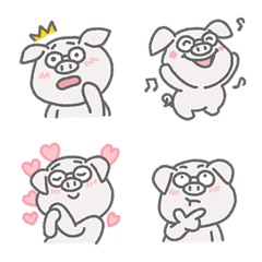 [LINE絵文字] Cute and simple baby pig donyの画像